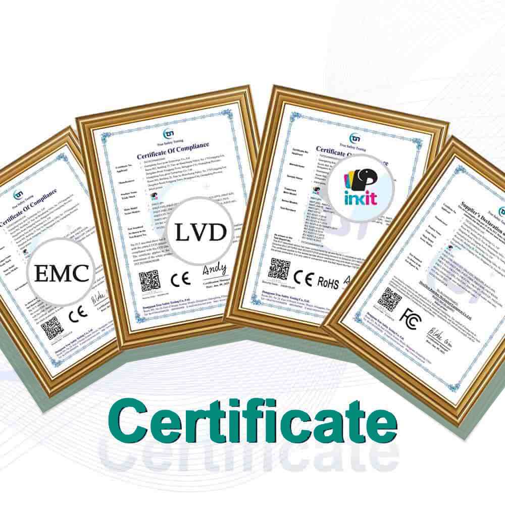 Certificate GF1 golf ball printer Certificate