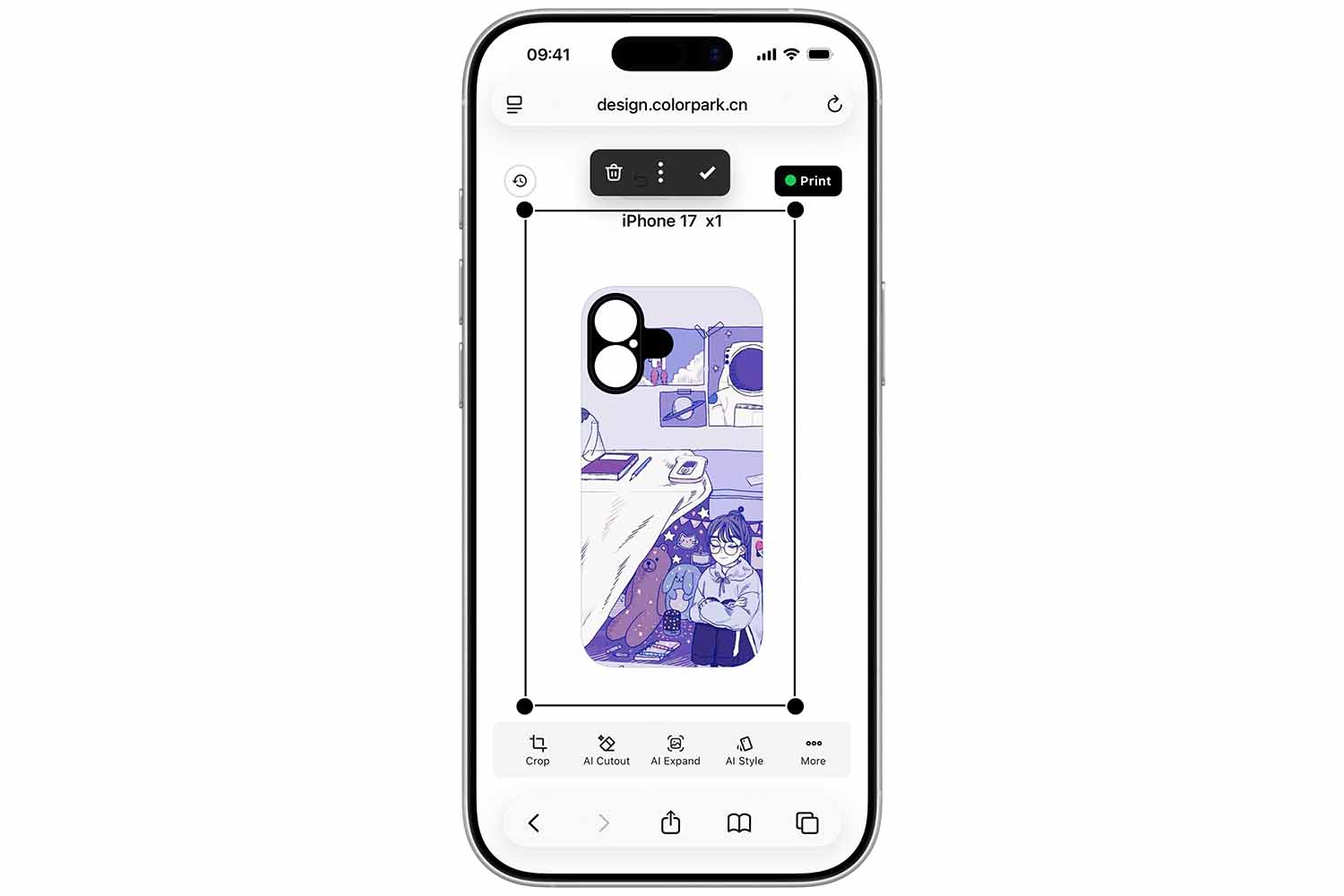 Colorpark AI Pro mobile app edit photo print phone case