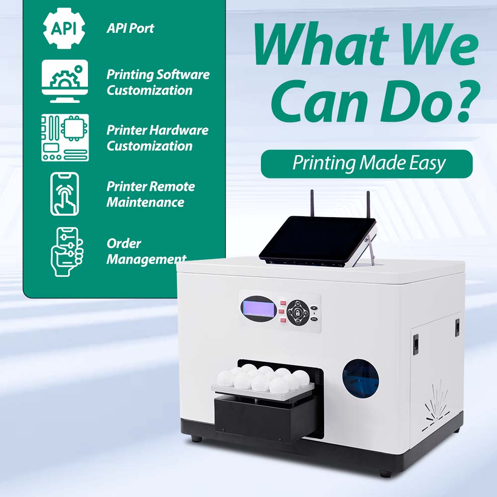 GF1-3 GF1 golf ball printer with API integration, software and hardware customization, remote maintenance and order management