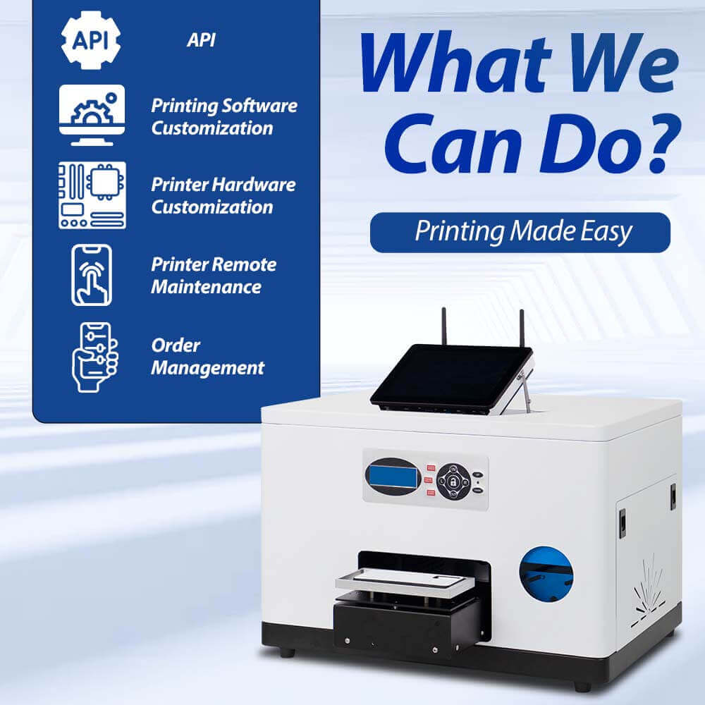 PC1-4 PC1 phone case printer with API integration, software customization, hardware customization and remote maintenance